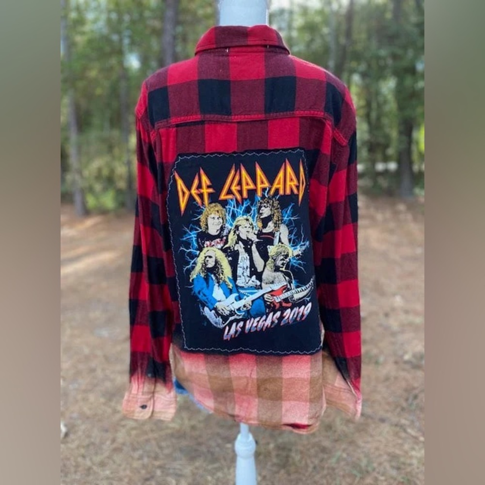 Def Leppard Flannel Upcycled